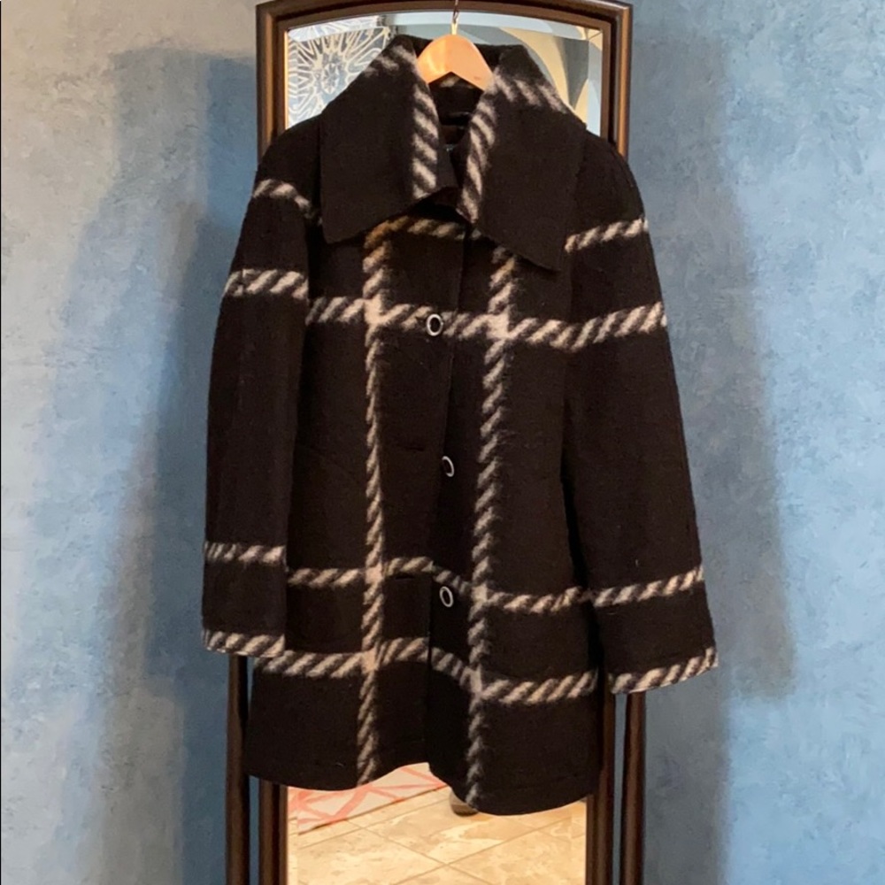 Plaid wool coat
